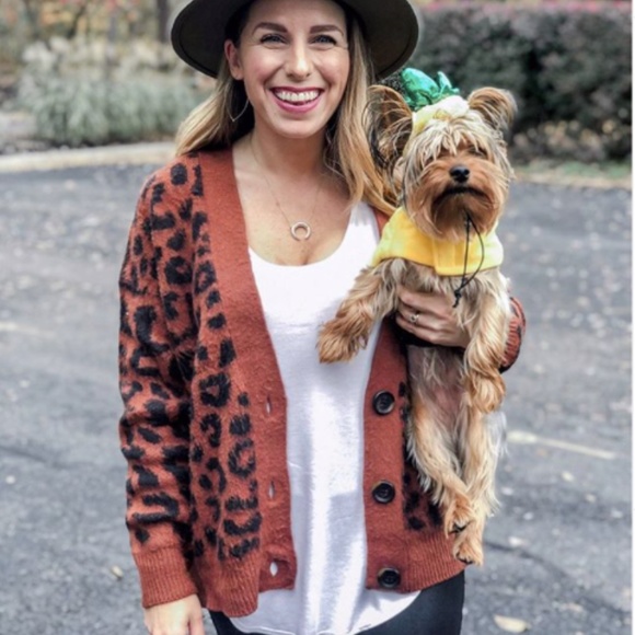 Universal Thread Sweaters - Universal Thread Brushed Leopard Cardigan